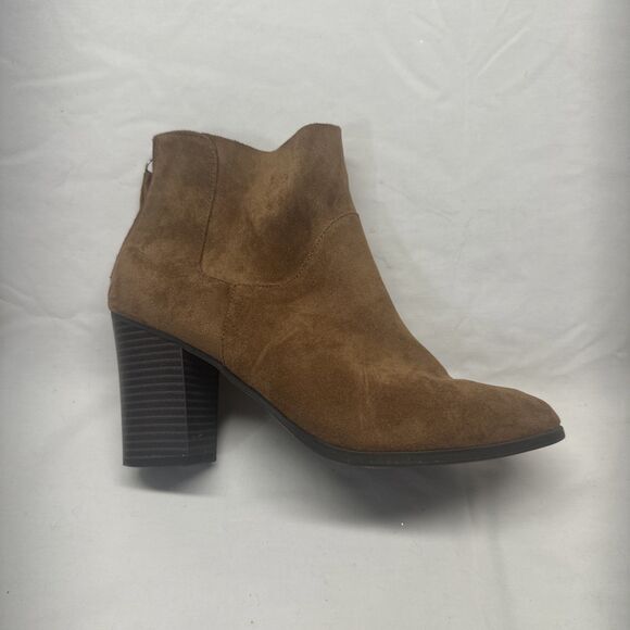 Brash Stacked Healed Suede Ankle Booties Size 8 1/2 - Picture 2 of 16